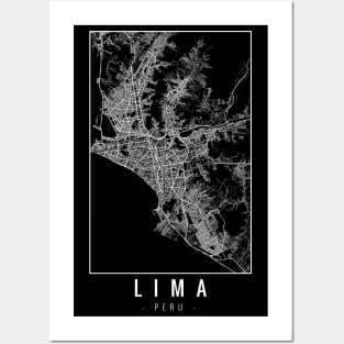 Lima Peru Minimalist Map Posters and Art